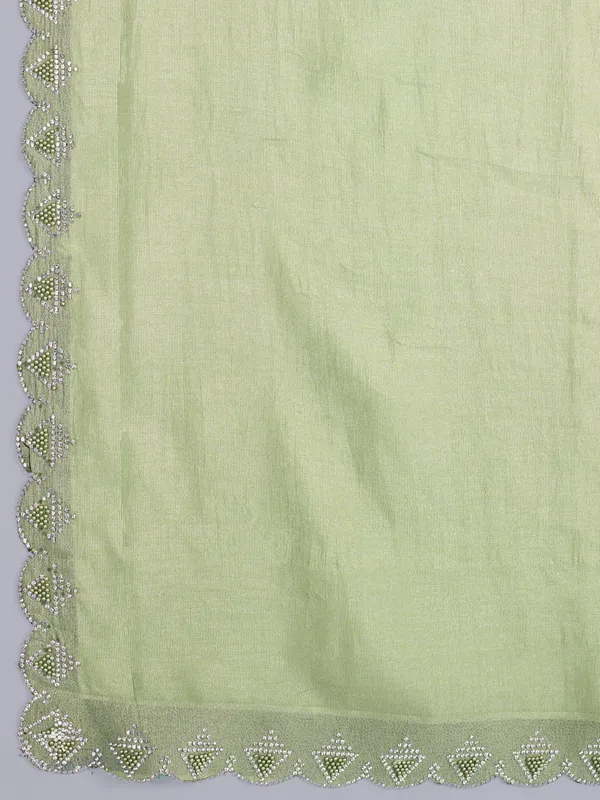 Teal_Glossy_Pista_Green_Khadi_With_Diamond_Zarkan_&_Pearl_Handwork_Saree