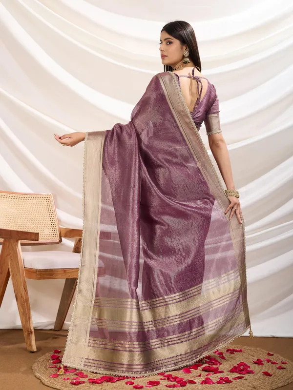 Royal_Plum_Purple_Linen_Tissue_Saree_with_Antique_Gold_Zari_Border