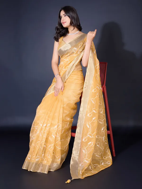 Mango_Yellow_-_Spun_Silky_With_Dual_Zari_Patta_&_Sequins_Embroidery_Saree_For_Women