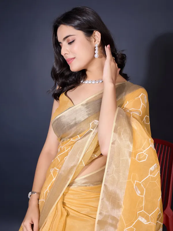 Mango_Yellow_-_Spun_Silky_With_Dual_Zari_Patta_&_Sequins_Embroidery_Saree_For_Women