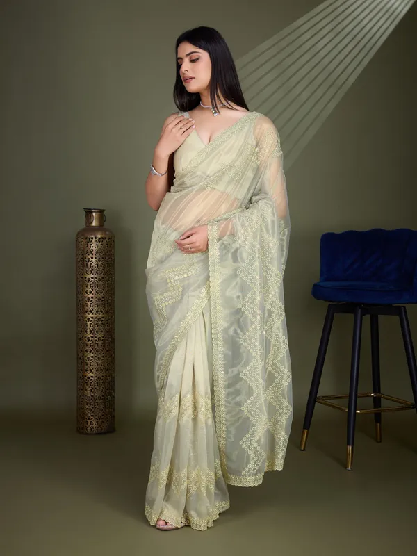 Dusty-Beige_&_Ivory_Infused_Shimmer_Net_Saree