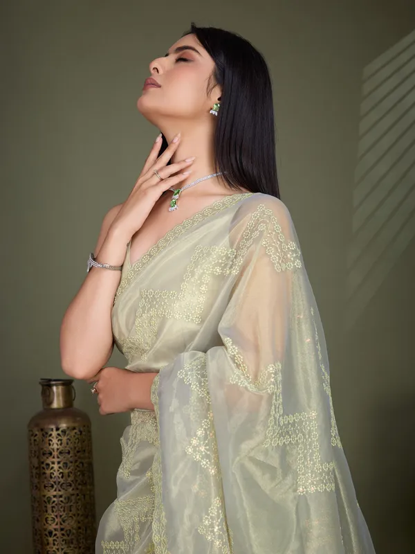 Dusty-Beige_&_Ivory_Infused_Shimmer_Net_Saree