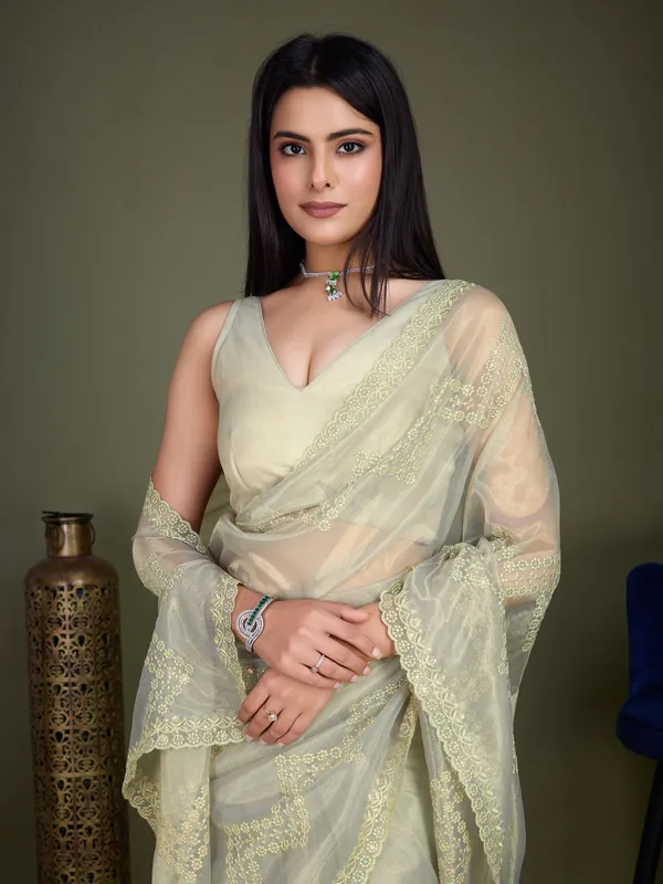 Dusty-Beige_&_Ivory_Infused_Shimmer_Net_Saree