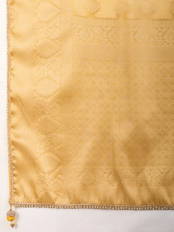 Golden_Yellow_Crush_Tissue_Silk_Saree_With_Zari_Weaving_&_Brocade_Blouse_For_Women