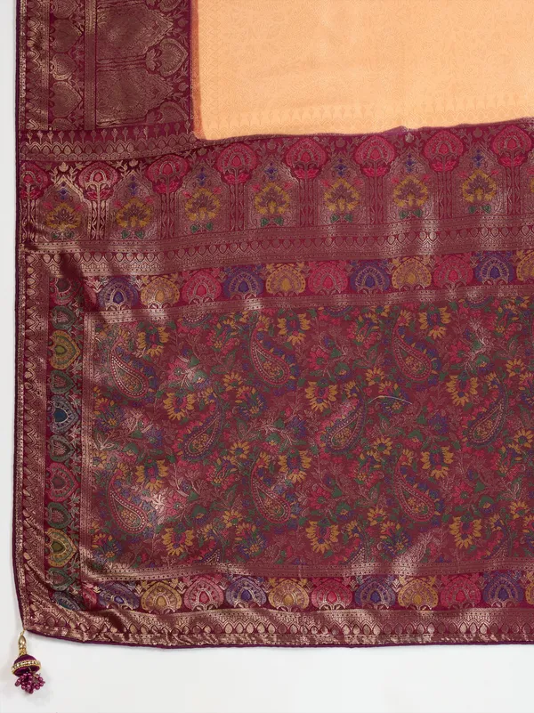 Golden_Beige_&_Maroon_Kanjivaram_Soft_Silk_Saree_with_Meenakari_&_Double_Zari_Work