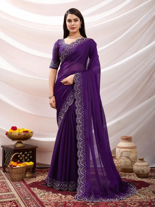 Regal_Purple_Chiffon_Saree_with_Embroidered_Border