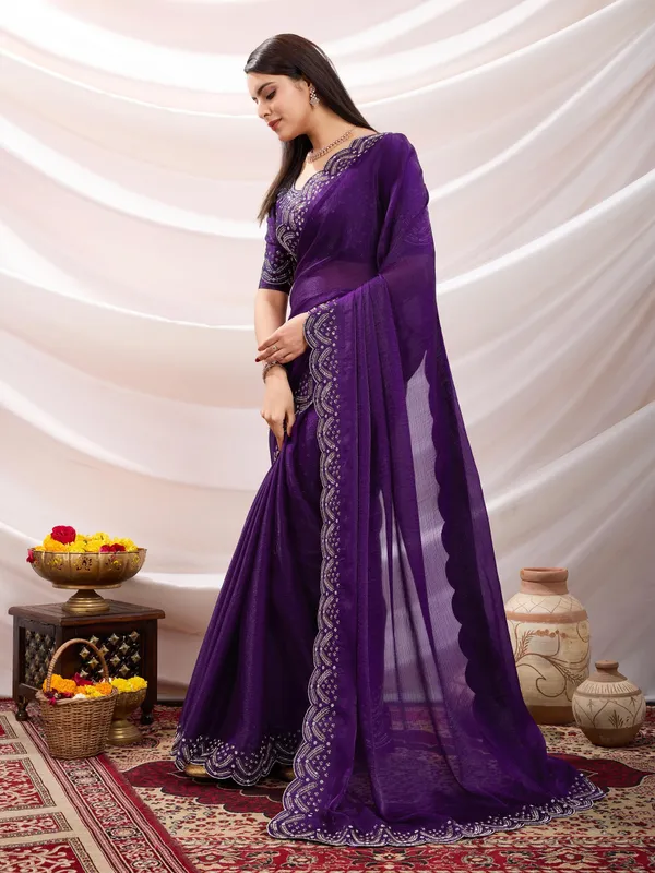 Regal_Purple_Chiffon_Saree_with_Embroidered_Border