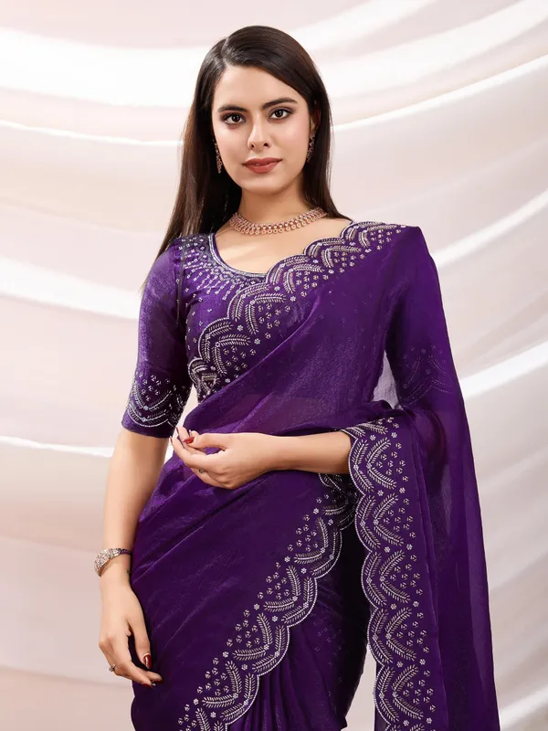 Regal_Purple_Chiffon_Saree_with_Embroidered_Border