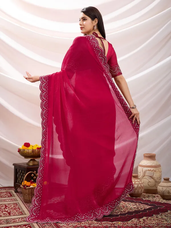 Crimson_Red_Chiffon_Saree_with_Embroidered_Border