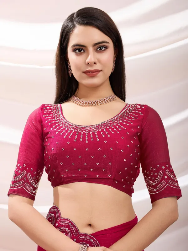 Crimson_Red_Chiffon_Saree_with_Embroidered_Border