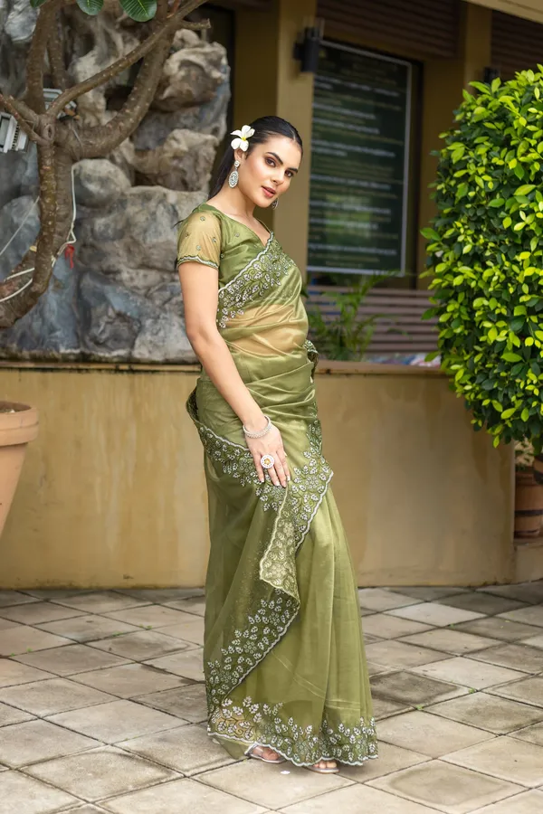 Elegant_Sage_Green_Twill_infused_Organza_Saree_with_Silver_Floral_Embroidery