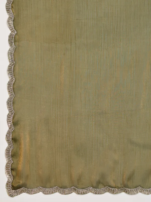 Golden_Olive_Burberry_Chiffon_Saree_with_Zarkan_&_Cutdana_Applique_Lace_Work