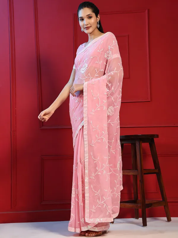 Baby_Pink_Georgette_Sequins_Embroidered_Saree