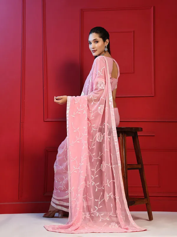 Baby_Pink_Georgette_Sequins_Embroidered_Saree