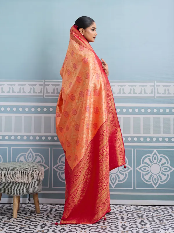 Rani_Pink_&_Peach_Kanjivaram_Soft_Silk_Saree