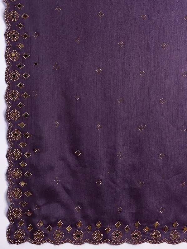 Lavender_to_Deep_Purple_Ombre_Chinnon_Saree_with_Mirror_Work_Border