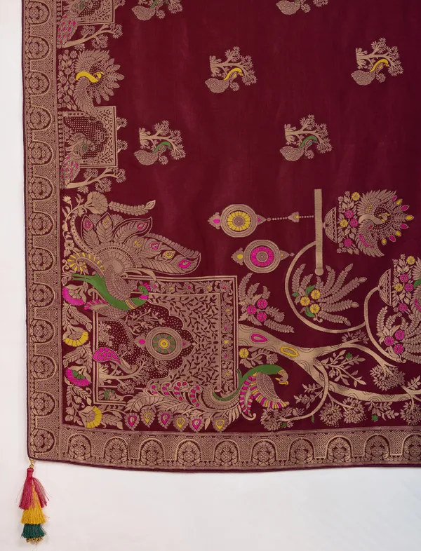 Maroon_Gharchola_Saree_In_Pure_Dola_Silk_With_Zari_Weaving_For_Women