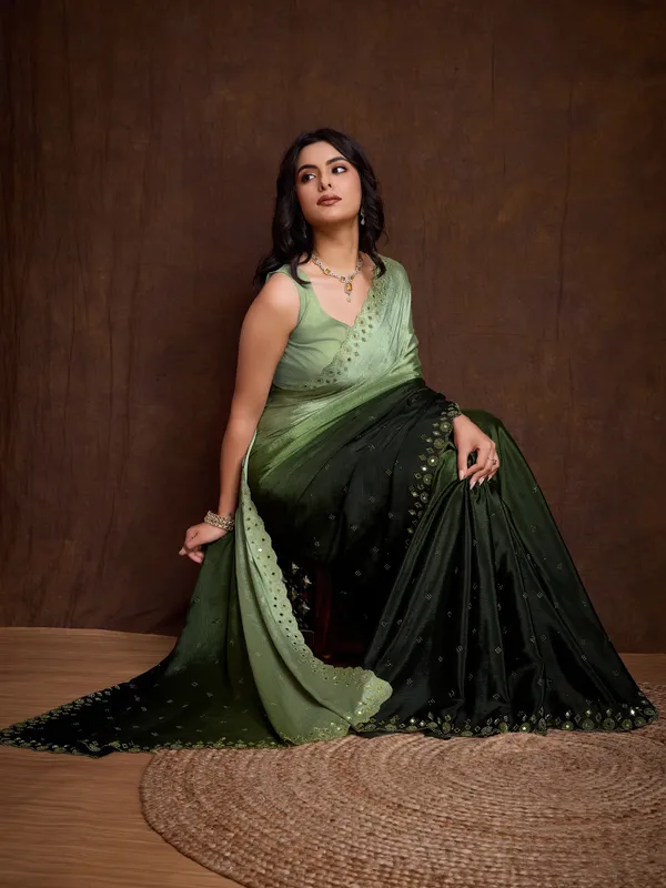 Pastel_to_Bottle_Green_Ombre_Chinnon_Saree_with_Embroidered_Sequin_Border