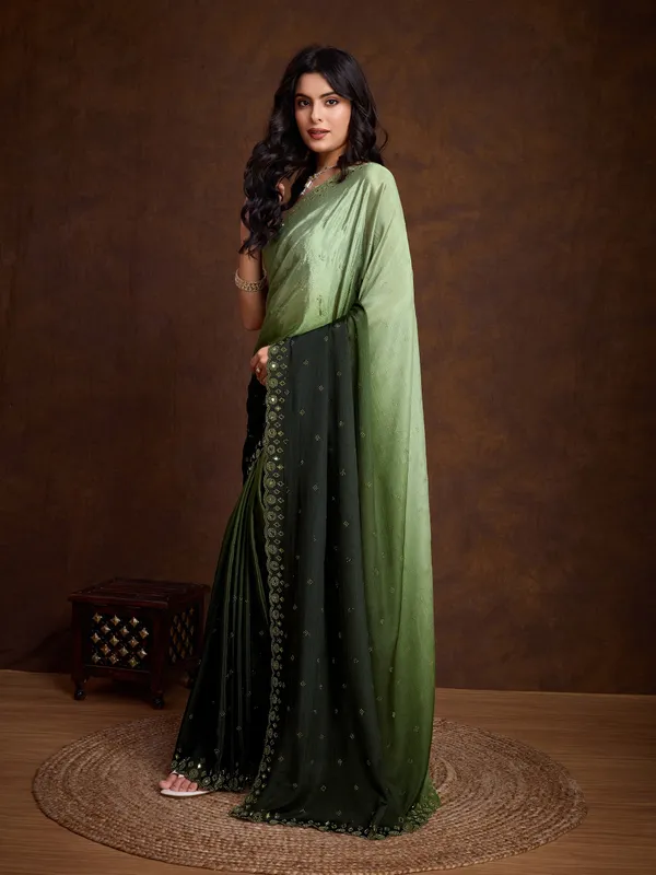 Pastel_to_Bottle_Green_Ombre_Chinnon_Saree_with_Embroidered_Sequin_Border