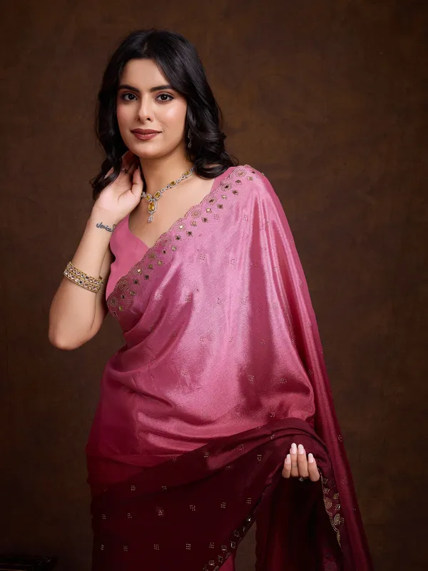 Rose_Pink_to_Wine_Ombre_Chinnon_Saree_with_Embroidered_Boreder