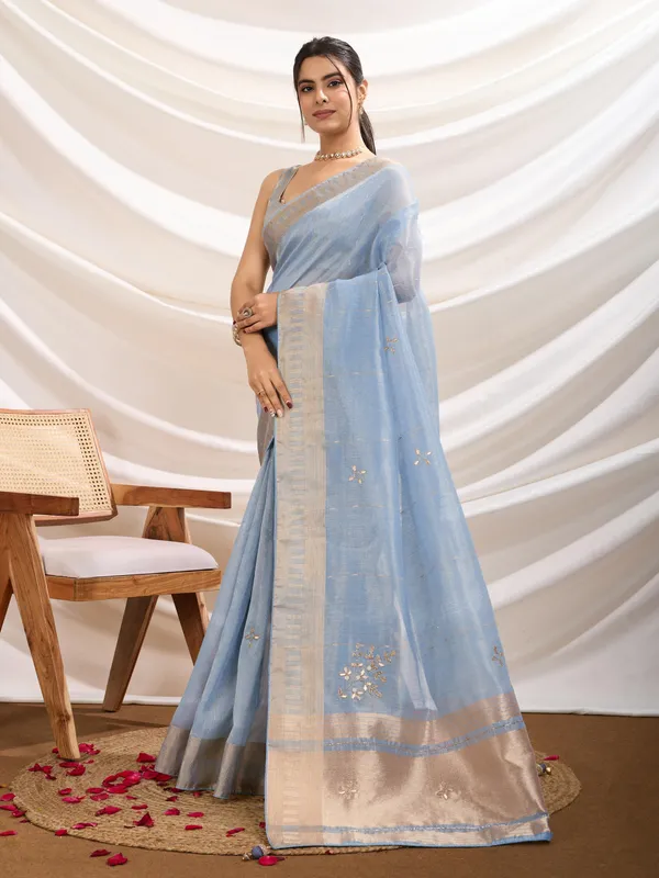 Sky_Blue_Saree_with_Golden_Zari_Border