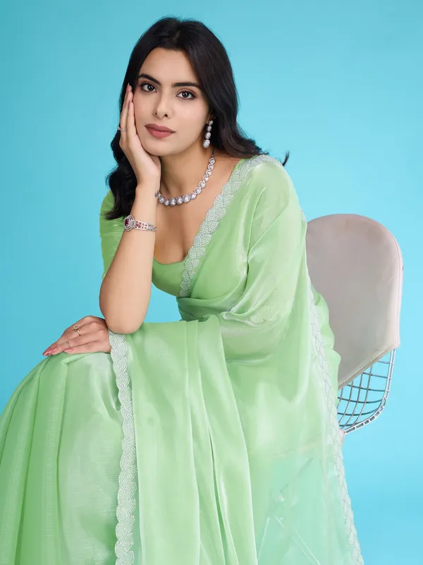 Pastel_Mint_Green_Tissue_Burberry_Saree.