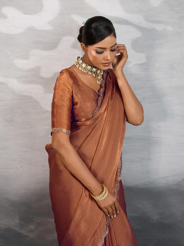 Copper_Brown_Burberry_Chiffon_Saree_with_Zarkan_Lace_Work