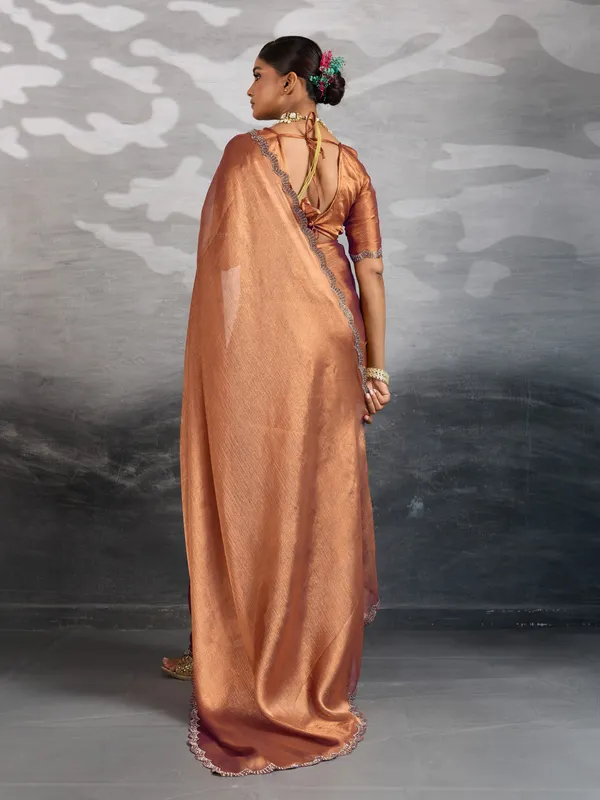 Copper_Brown_Burberry_Chiffon_Saree_with_Zarkan_Lace_Work