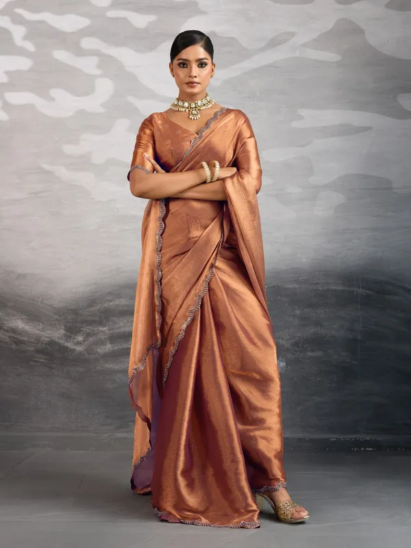 Copper_Brown_Burberry_Chiffon_Saree_with_Zarkan_Lace_Work