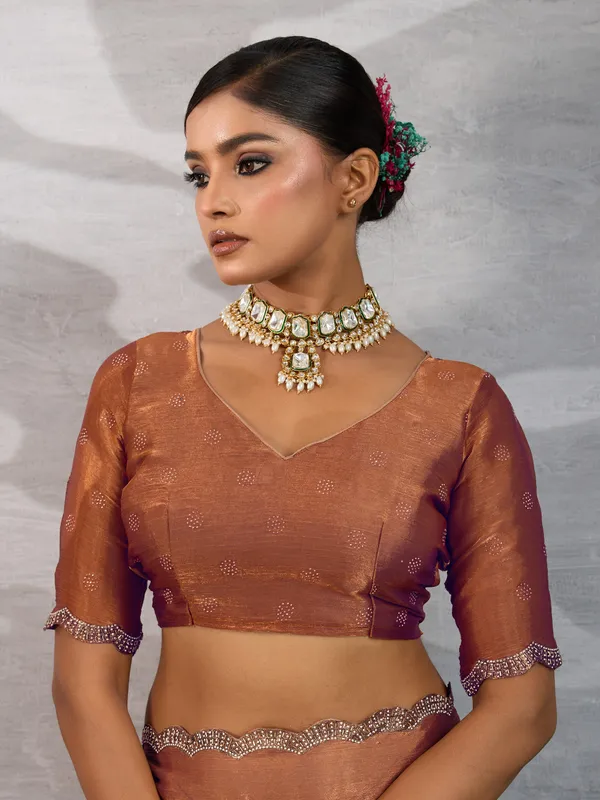 Copper_Brown_Burberry_Chiffon_Saree_with_Zarkan_Lace_Work