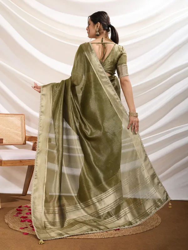 Rich_Henna_Green_with_radiant_gold_Infused_Tissue_Linen_Saree_For_Women
