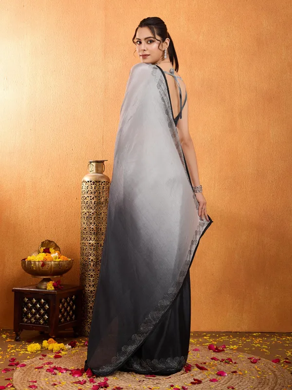 Black_&_Smoky_Grey_Shaded_Chinnon_With_Swarovski_Diamond_Work_Saree_For_Women