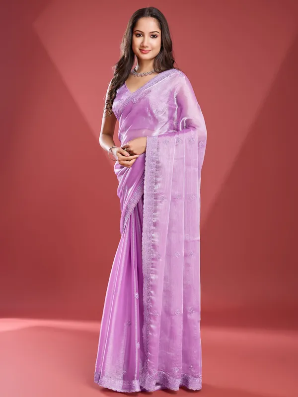 Lavender_Purple_Soft_Tissue_Burberry_Saree