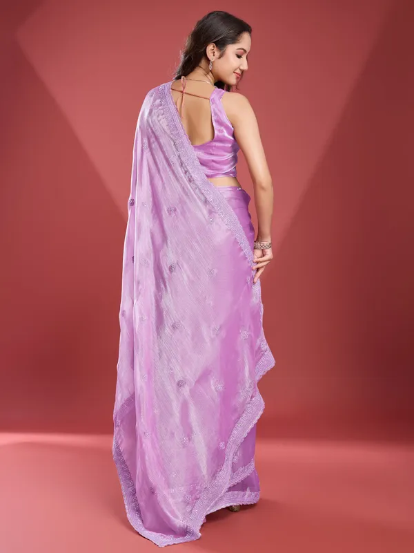 Lavender_Purple_Soft_Tissue_Burberry_Saree