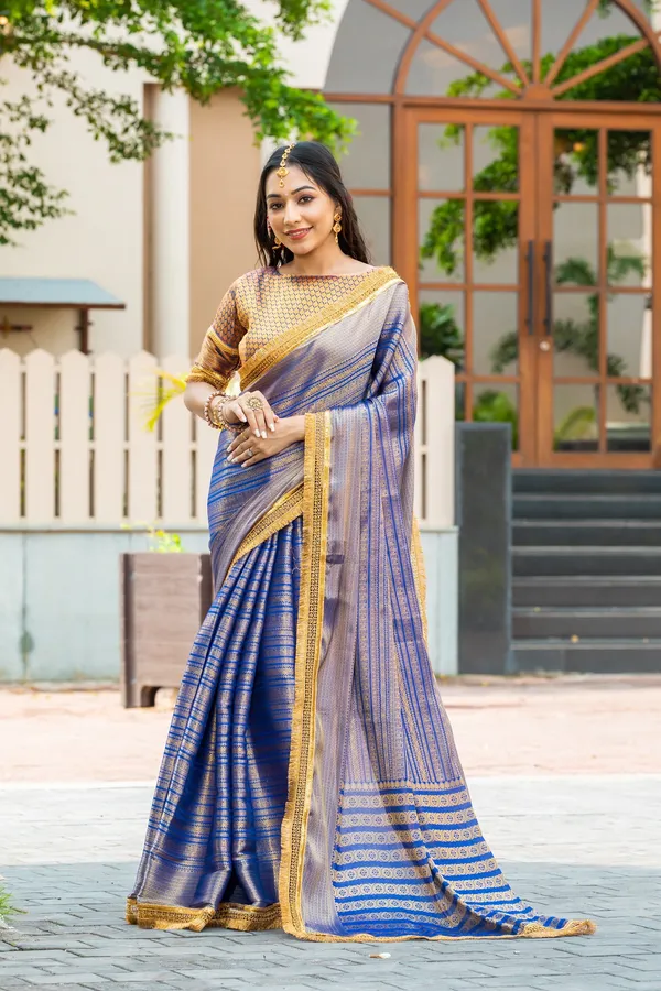 Royal_Blue_&_Gold_Mysore_Brocade_Silk_With_Triple_Jari_Weaving_&_Dual_Lace_Work_Saree