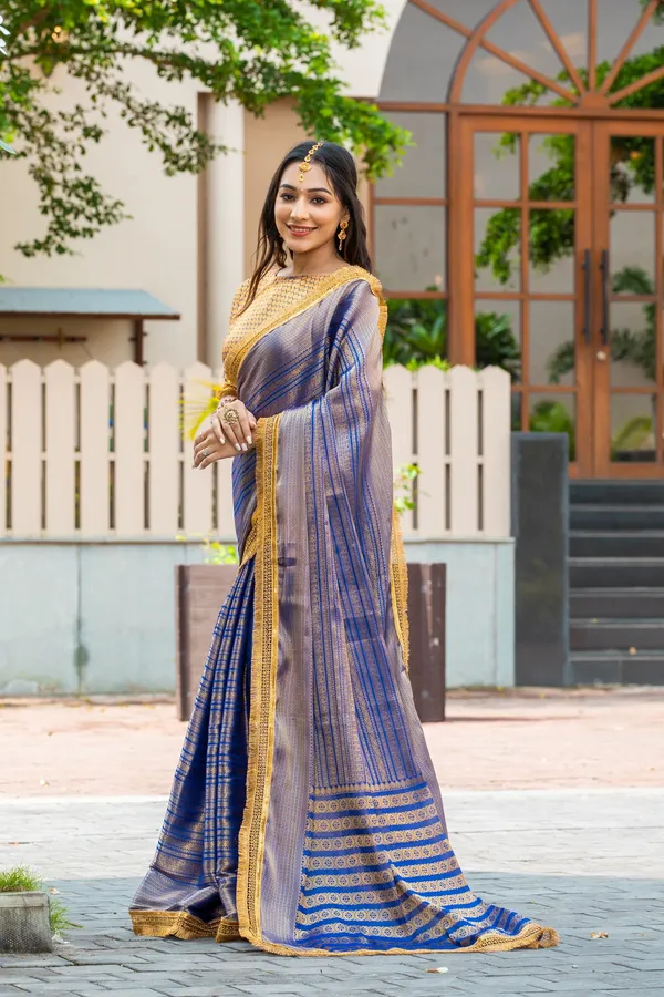 Royal_Blue_&_Gold_Mysore_Brocade_Silk_With_Triple_Jari_Weaving_&_Dual_Lace_Work_Saree