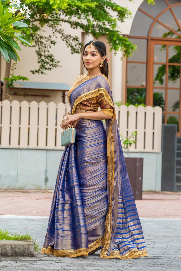 Royal_Blue_&_Gold_Mysore_Brocade_Silk_With_Triple_Jari_Weaving_&_Dual_Lace_Work_Saree