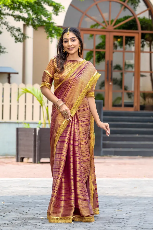 Regal_Maroon_and_Gold_Mysore_Brocade_Silk_With_Dual_Lace_Work_Saree