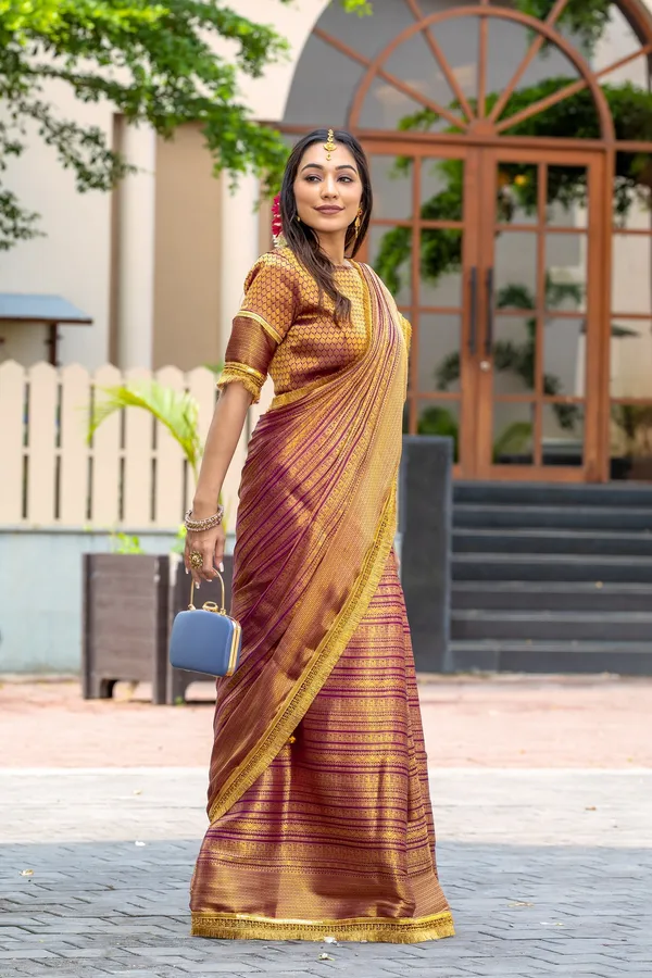 Regal_Maroon_and_Gold_Mysore_Brocade_Silk_With_Dual_Lace_Work_Saree