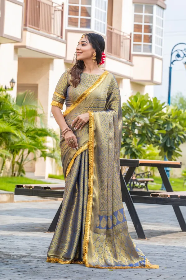 Deep_Navy_Blue_&_Gold_Triple_Woven_Mysore_Brocade_Silk_With_Dual_Lace_Work_Saree