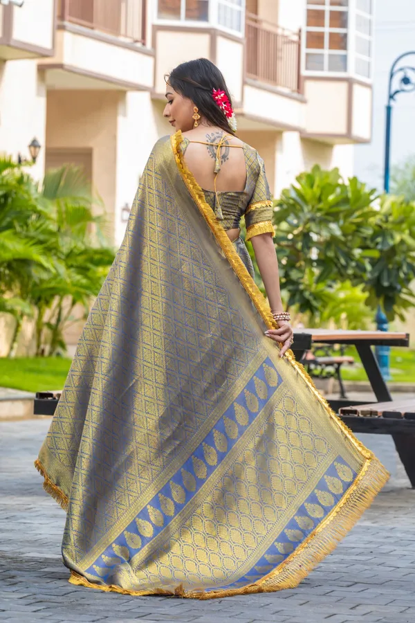 Deep_Navy_Blue_&_Gold_Triple_Woven_Mysore_Brocade_Silk_With_Dual_Lace_Work_Saree