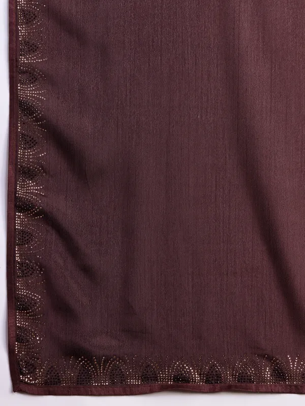 Pastel_Orange_&_Deep_Brown_Dual-Shaded_Swarovski_Chinon_Saree_with_Glossy_Finish