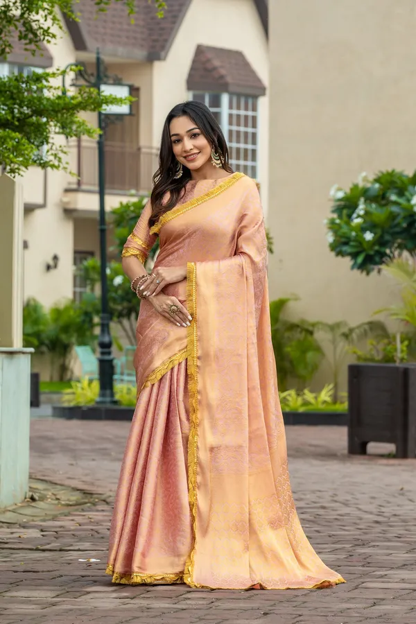 Blush_Peach_&_Golden_Zari_Weaving_Mysore_Brocade_Silk_with_Dual_Lace_Saree