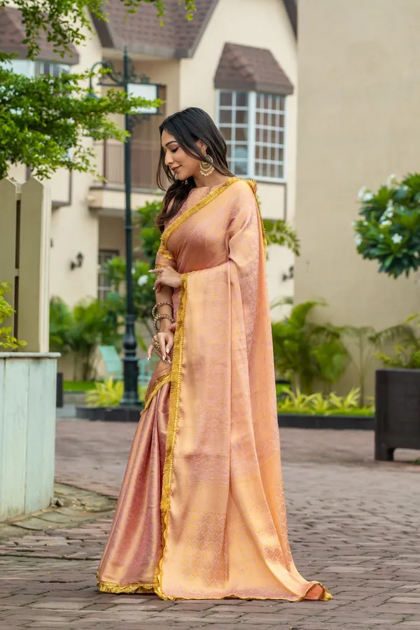 Blush_Peach_&_Golden_Zari_Weaving_Mysore_Brocade_Silk_with_Dual_Lace_Saree