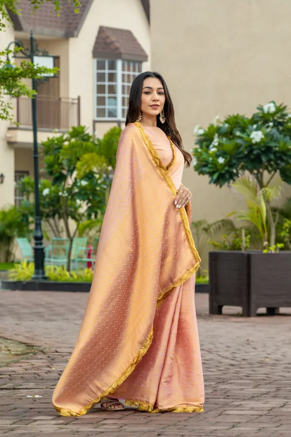 Blush_Peach_&_Golden_Zari_Weaving_Mysore_Brocade_Silk_with_Dual_Lace_Saree