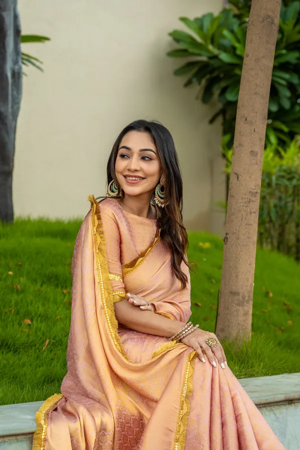 Blush_Peach_&_Golden_Zari_Weaving_Mysore_Brocade_Silk_with_Dual_Lace_Saree