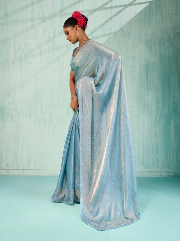 Ice_Blue_Velvet_Chiffon_Saree_With_Zarkan_&_Cutdana_Work_For_Women