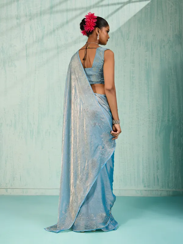 Ice_Blue_Velvet_Chiffon_Saree_With_Zarkan_&_Cutdana_Work_For_Women