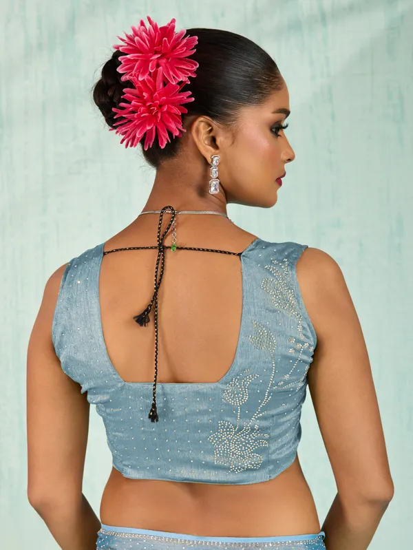 Ice_Blue_Velvet_Chiffon_Saree_With_Zarkan_&_Cutdana_Work_For_Women