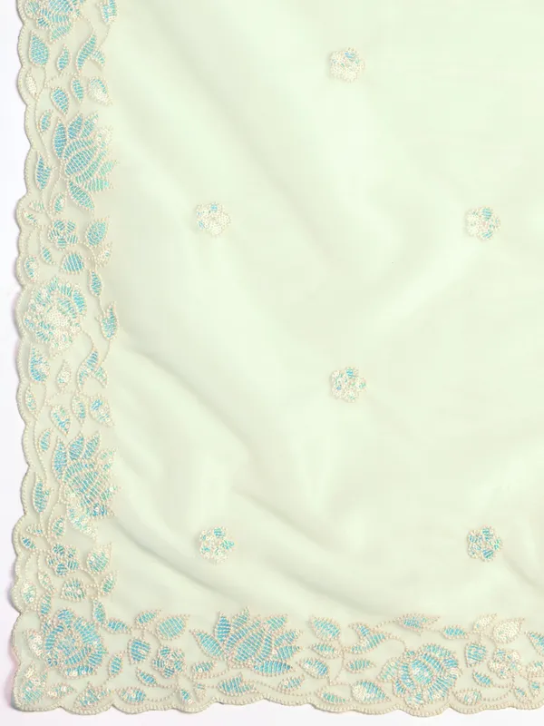 Pastel_Mint_Green_with_gold_infused_Twill_Saree_For_Women